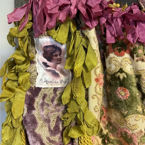 Magnolia Pearl Pink and Green Tapestry Tote beautiful earlier - Picture 3 of 10